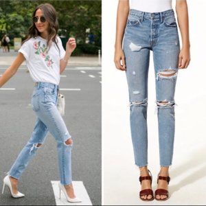 GRLFRND Karolina High Rise Ripped Distressed Jeans - Size 25